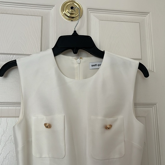 NWOT Self-Portrait cream  Dress taffeta size 2 - Picture 8 of 17